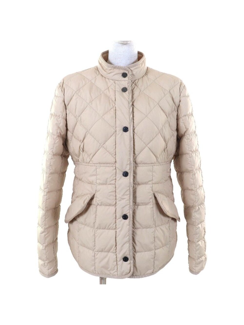Moncler Courlis Logo Patch Quilted Light Down Jacket Sand Beige